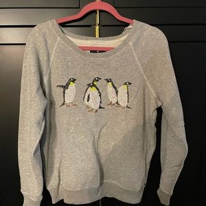 Worn once American eagle Christmas penguin holiday winter sweater